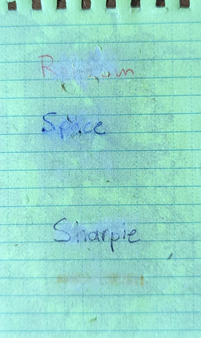 One hour soak and rub test