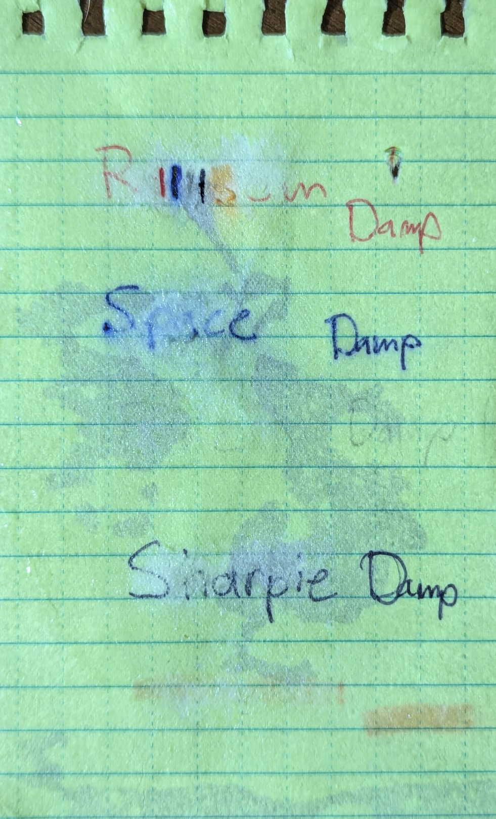 Unfinished paper after 2-hour soak